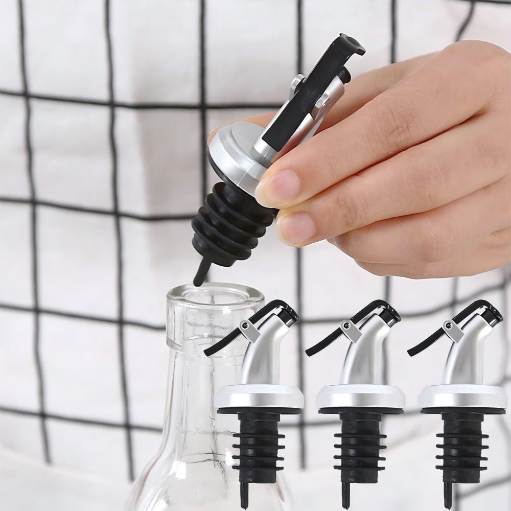 5PCS Wine Bottle Stopper Olive Oil Pourer Dispenser Bar Barware Spout Pourer Leakproof Silicone Plug Nozzle Sprayer Kitchen Tool