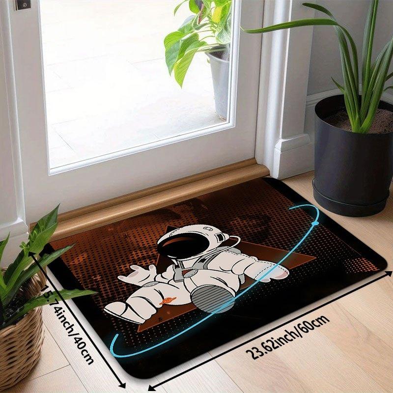 Astronaut Space Rug – Fun Cartoon Design, Soft Mat for Bathroom, Bedroom, Entryway Decor Decoration Floor Mat