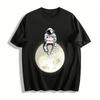 I Miss U Astronaut On Moon Graphic Casual Loose Couple T-Shirt Pure Cotton T-shirt