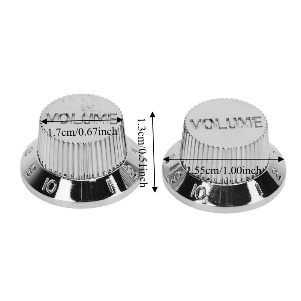 4PCS Polymer Guitar Potentiometer Knob Set Silver/Gold Electric Guitar Accessories Electric Guitar серебряный