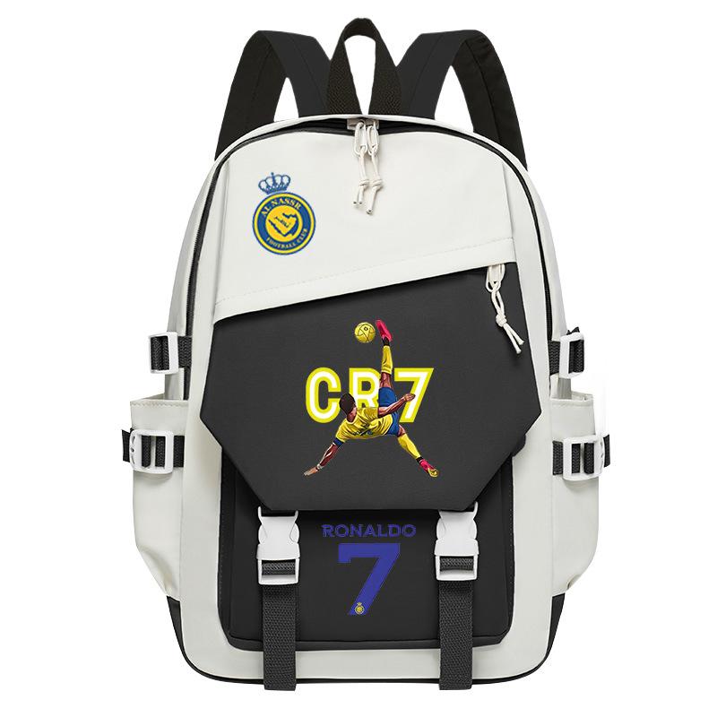 Football Star Ronaldo Surrounding Cr7 Printing Student Schoolbag Trend Backpack To Reduce The Burden And Large Capacity