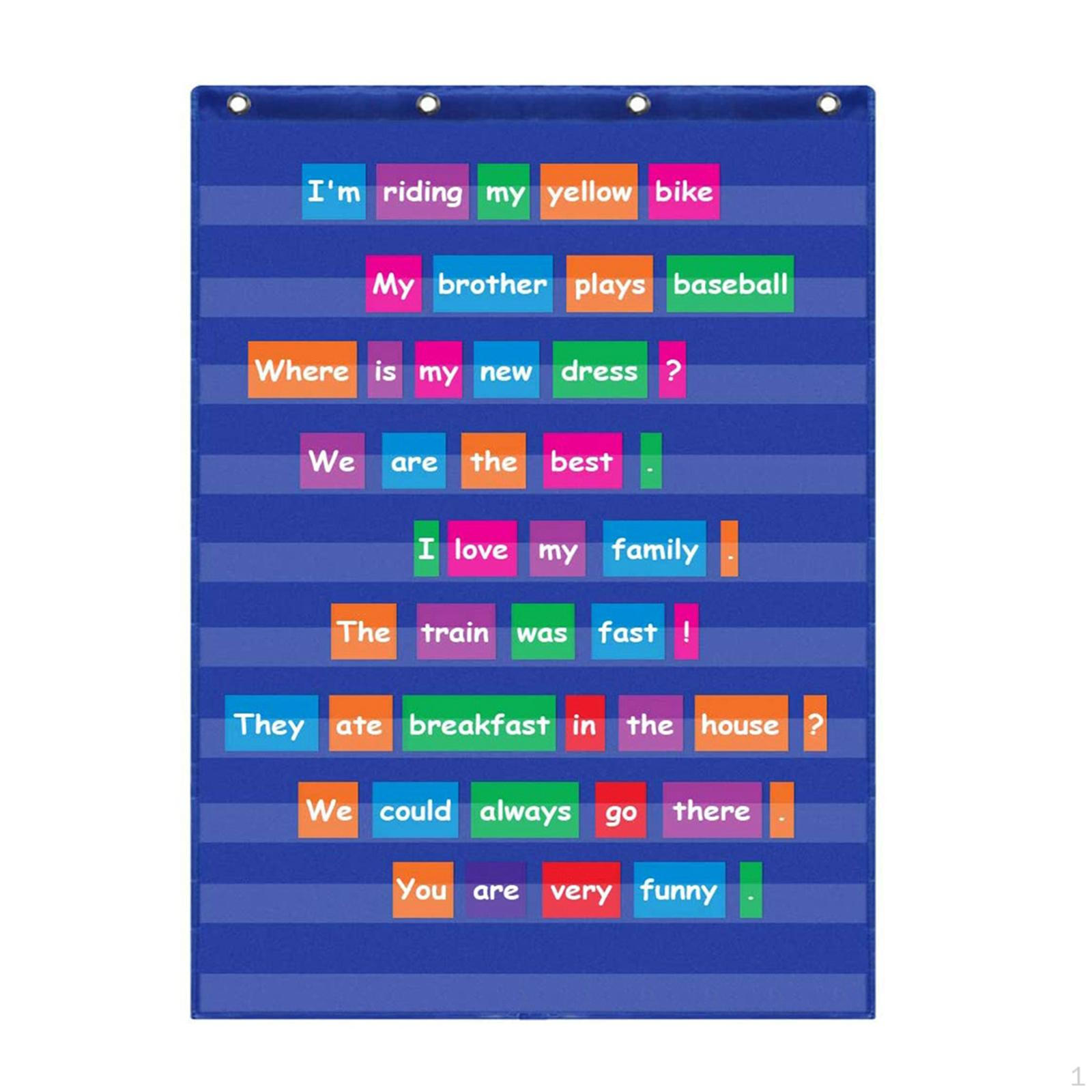 

with 10 Pockets Learning Materials for Alphabet Letter Cards Sentence Strips