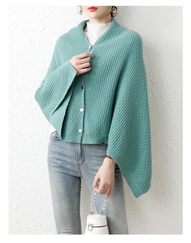 Elegancki dziergany szal peleryna: Modny jesienny kardigan i kamizelka dla kobiet