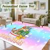Crystal Velvet Square Rug Custom NamePokémon Pattern Non Slip Home Floor Decor Rug