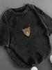 Vintage Washed Leopard Graphic T-Shirt Retro Animal Print Crew Neck Casual Tee