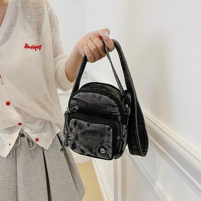 Vintage teksast õlakott naiste pendelkott mündikott crossbody kott