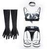 Sexy Bondage Hollow Belt Long Gloves & Chest Straps Lingerie Set