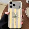Red-striped Orange Soft Phone Case For IPhone 17 Air 13 Pro 13 12 11 14 15 16 17 Pro Max ShockProof Lichee Pattern Silicone Case