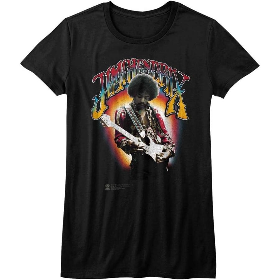 Jimi Hendrix 1960 s Psychedelic Musical Icon Jammin on Guitar Juniors T-Shirt S