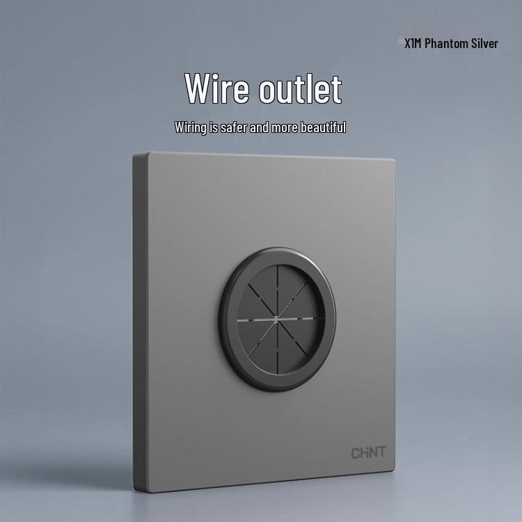 Chint 16A One-Gang 5-Hole Air Conditioner Wall Socket, Cream, Type 86, Phantom Silver Grey