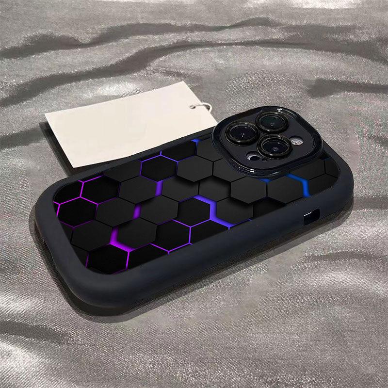 

Applicable To Apple 15 ProMax Mobile Phone Case Iphone14 High-end Sense 13 Silicone Anti-fall 12 Science Fiction Square iPhone 7 Plus