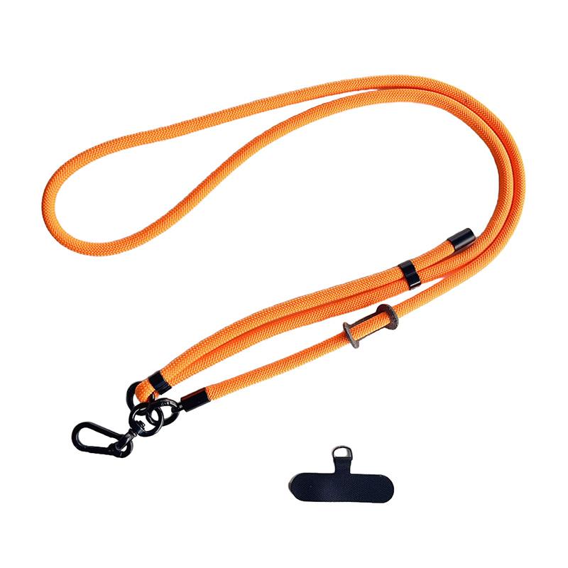 

Ремешок для телефона длиной 150 см, регулируемый, съемный шнурок на шею, уличный универсальный ремешок через плечо, зажим для карт для мобильного телефона оранжевый