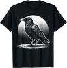 Crow Bird Moon Sketch Graphic T-shirt