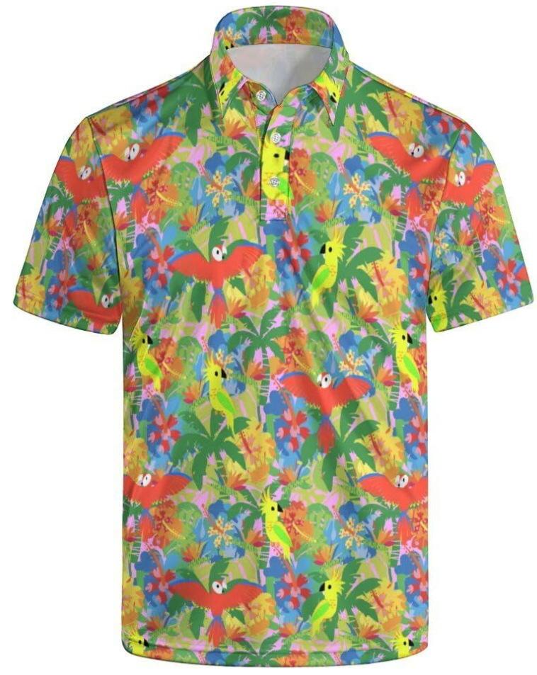 Cool Duck Graphic Short Sleeve Polo Shirt, Trendy Casual Summer Top