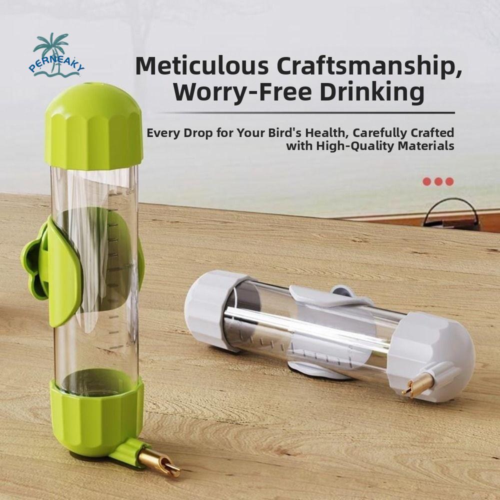 200ml Automatic Bird Water Feeder No Drip Leak Proof Parrot Drinking Fountain Wall Mount Transparent Bird Water Dispenser