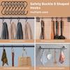 2Pcs Metal S-Shape Hook Garden Hanging Clasp Kitchen Pot Rack Bedroom Bags Clothes Towels Closet Rod S Hanger Hooks With Buckle