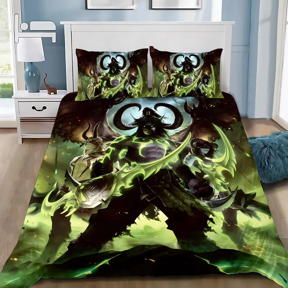 World of Warcraft Bedding Set Soft Comforter Cover With 1/2pcs Pillow Shams For Kids Adults Microfiber Games WOW Quilt Cover