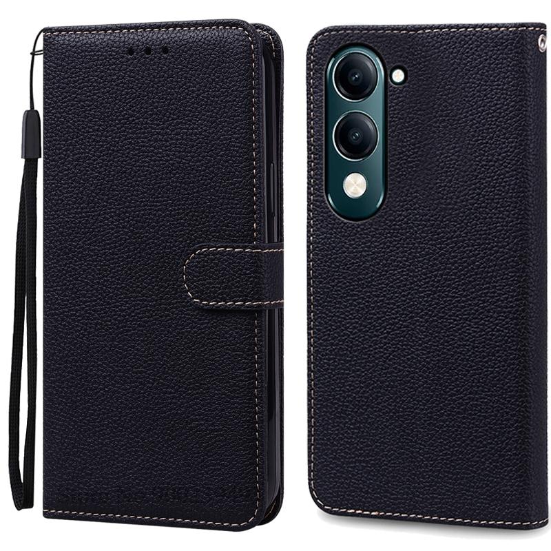 Y04 Pouzdro Pro Vivo Y04 Pouzdro Flip Kožené Peněženkové Pouzdro Pro Vivo Y04 Pouzdro Měkké TPU Knižní Kryt Stojan Ochranné Coque Fundas