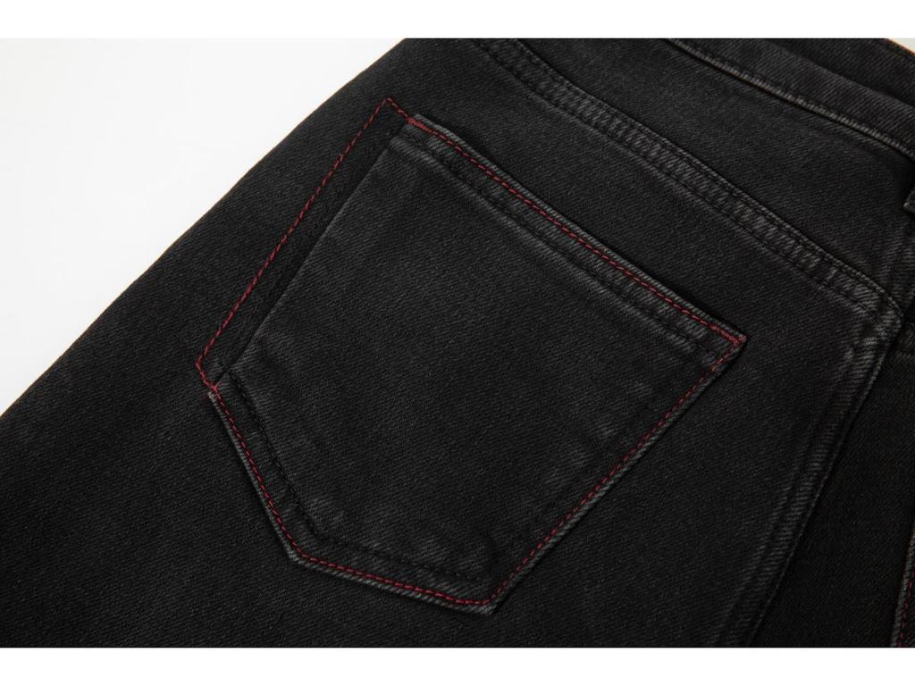 Women's High-Waisted Slim Wide-Leg Denim Jeans - Black Bull Style, Spring 2026, Flattering Elastic Straight-Leg.