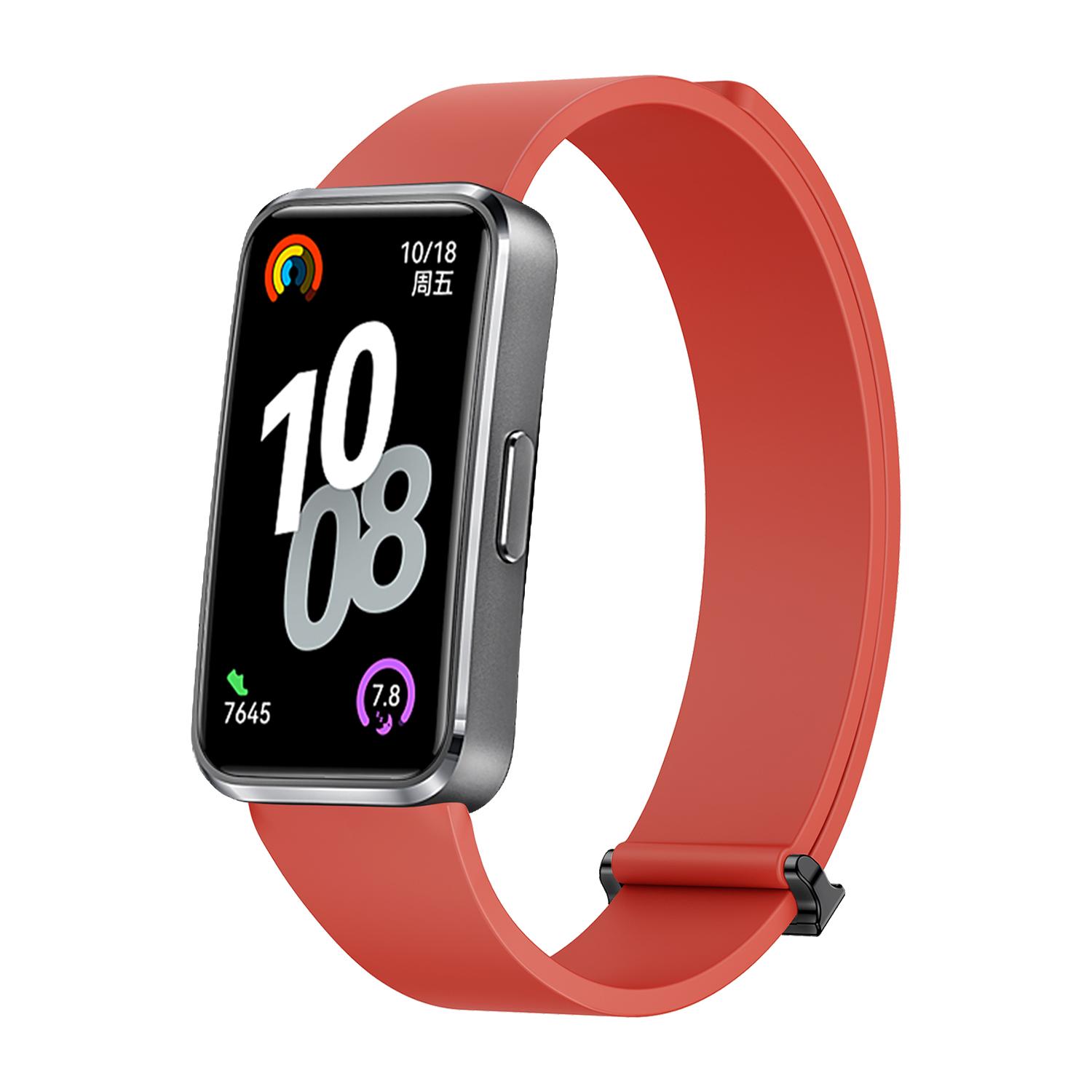 

Magnetic Strap For Huawei Band 10/9/8 Accessories Sport Silicone Loop bracelet pulseira correa for Huawei Band 10 9 8 NFC straps For Huawei Band 10 красный