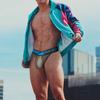 Men Erotic Clothing Men's Panties V-waist Sexy High Slit Men's Underwear with Ice Silk Transparent Low Waist Sports Lifting Buttocks Convex Underpants