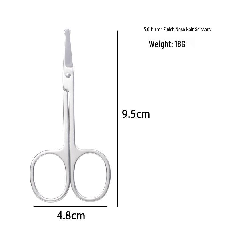 Stainless Steel Curved Nose Hair & Eyebrow Scissors for Men & Women