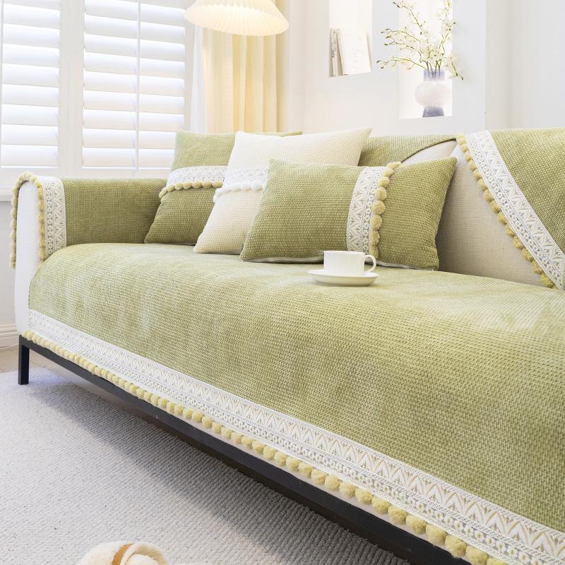 Chenille Sofa Cushion Four Seasons Universal Pure Color Simple Modern Leather Sofa Non-Slip Anti-Scratching Sofa Cover Cover Towel