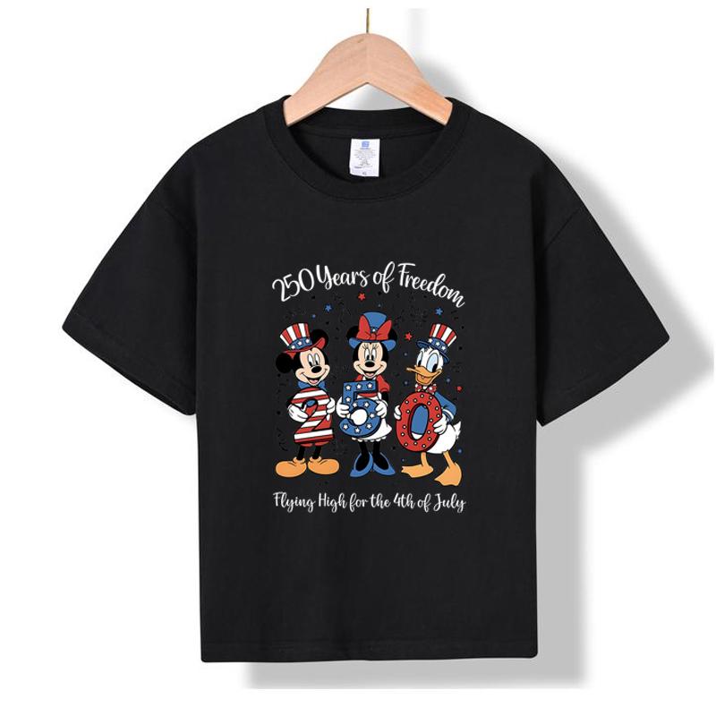 

MC-54 MINISO 2026 Summer New Printed Cotton Round Neck T-shirt for Children Aged 1-16, Boys and Girls 100