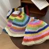 Visor Rainbow Straw Hat Weave Beach Fisherman Hat Breathable Sunscreen Bucket Hat  Travel
