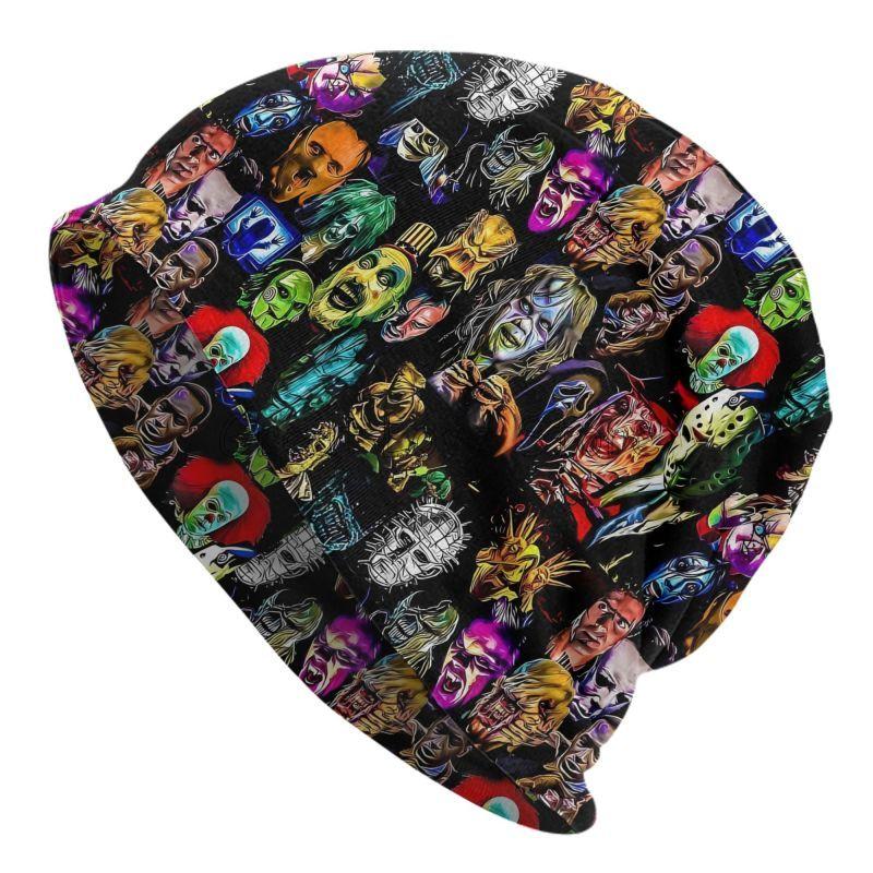 

Colorful Horror Film Baddies Legends Beanie Hat Warm Cycling Bonnet Cap Unisex Knit Hats Headwear Skullies Beanies