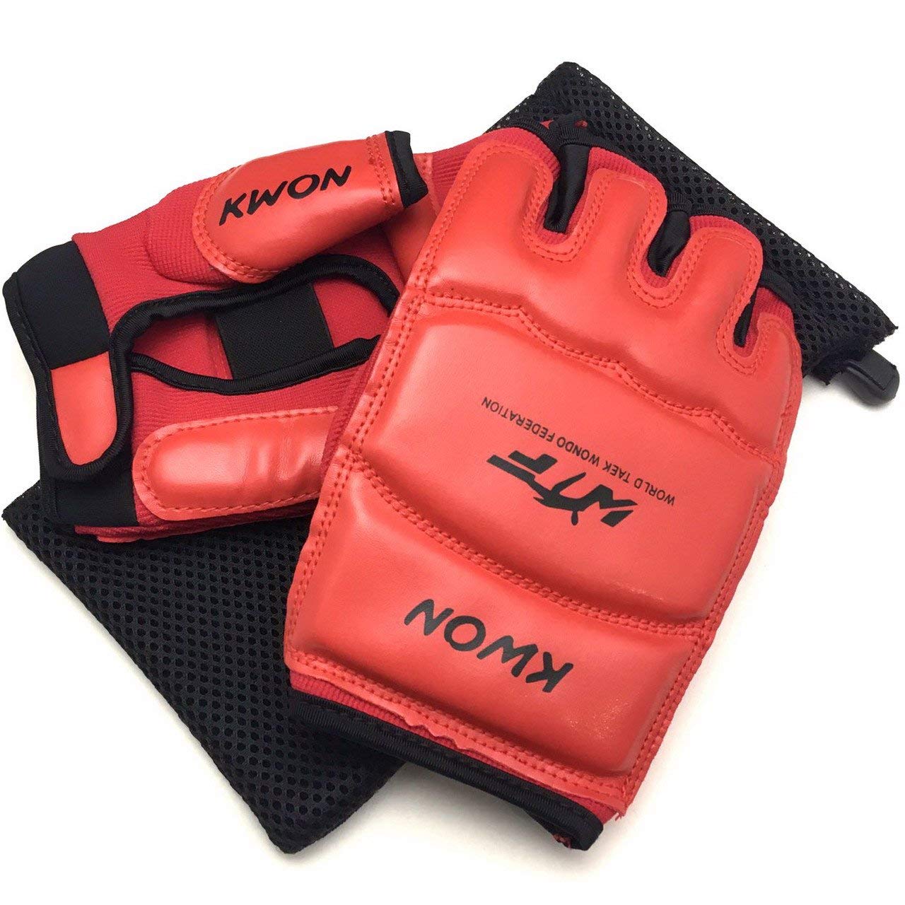 

Open-Finger Gloves for Kids, Adults, Juniors, and Children, Black, for Practice, Mixed Martial Arts, Karate, and Taekwondo, with Storage Bag (Red, L)