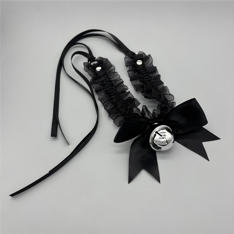 Bow Lace Bell Choker Clavicle Necklace Maid Cosplay Neck Accessories For Women