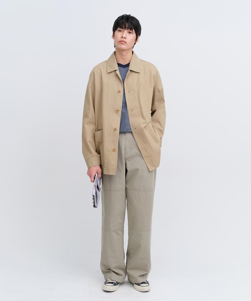 UNIFORM BRIDGE Double Knee Strap Easy Pants Beige