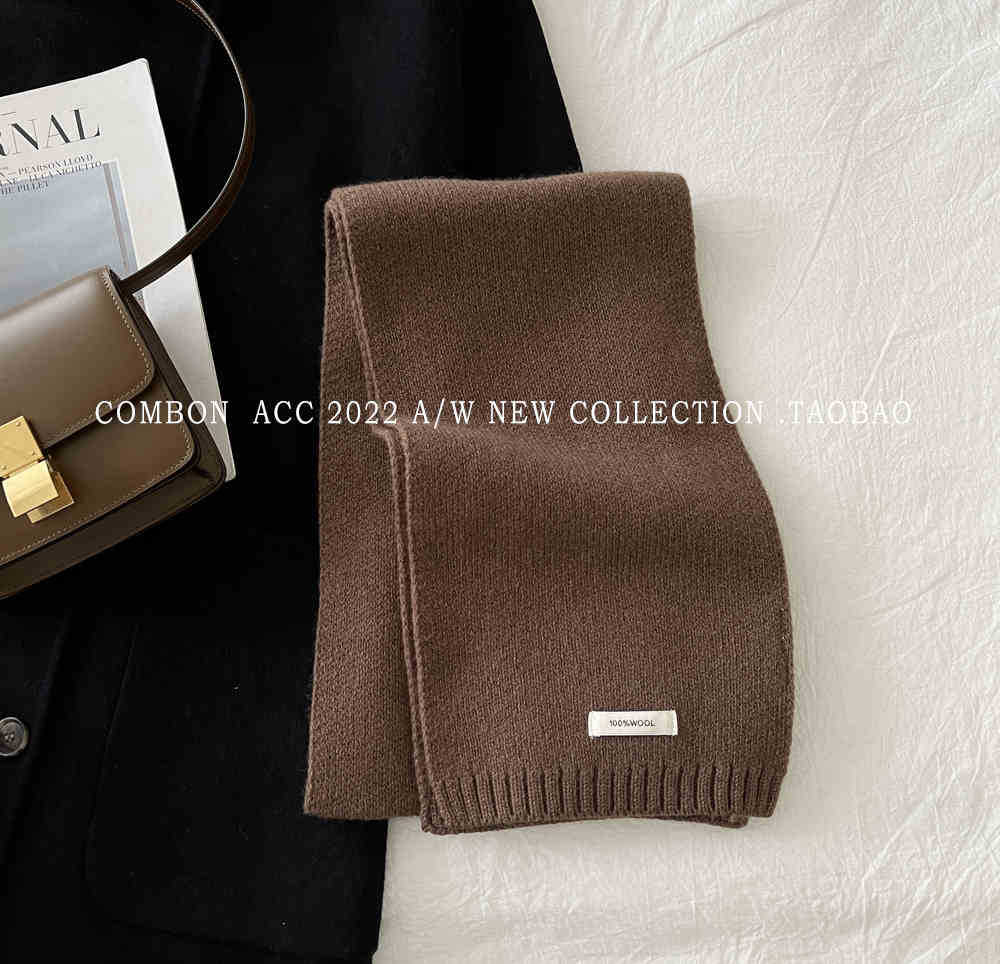 Utvalgt australsk ull 100 % kashmirskjerf ensfarget herre og dame vinter varmt strikket skjerf