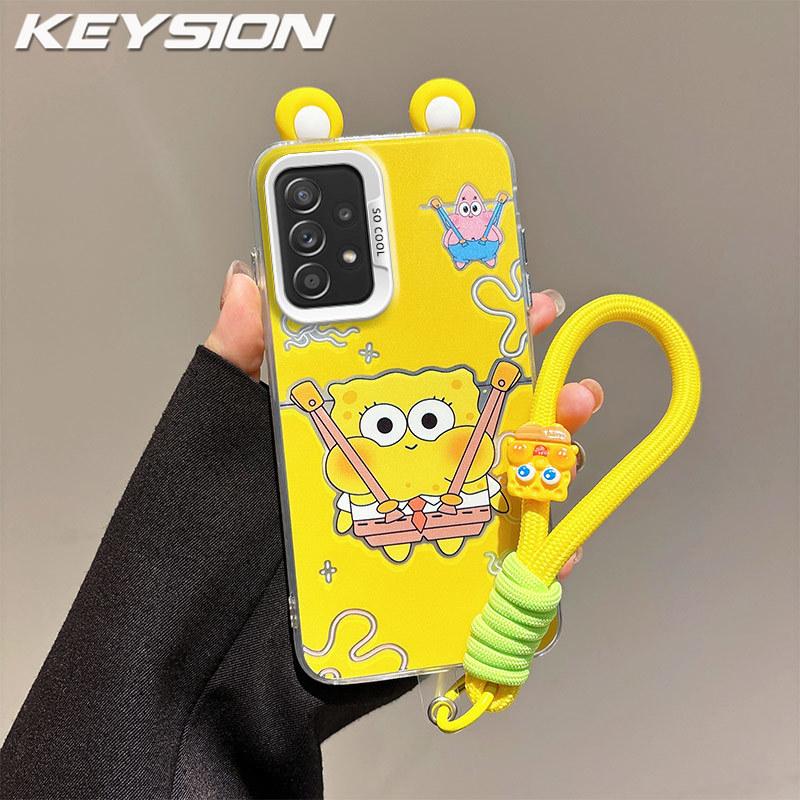 

Ключи Cute Ear Мультяшный Чехол для Samsung A53 5G A23 с Шнурком Мягкий Силикон+ПК Ударопрочный Чехол для Телефона для Galaxy A13 4G 5G for Samsung A53 5G