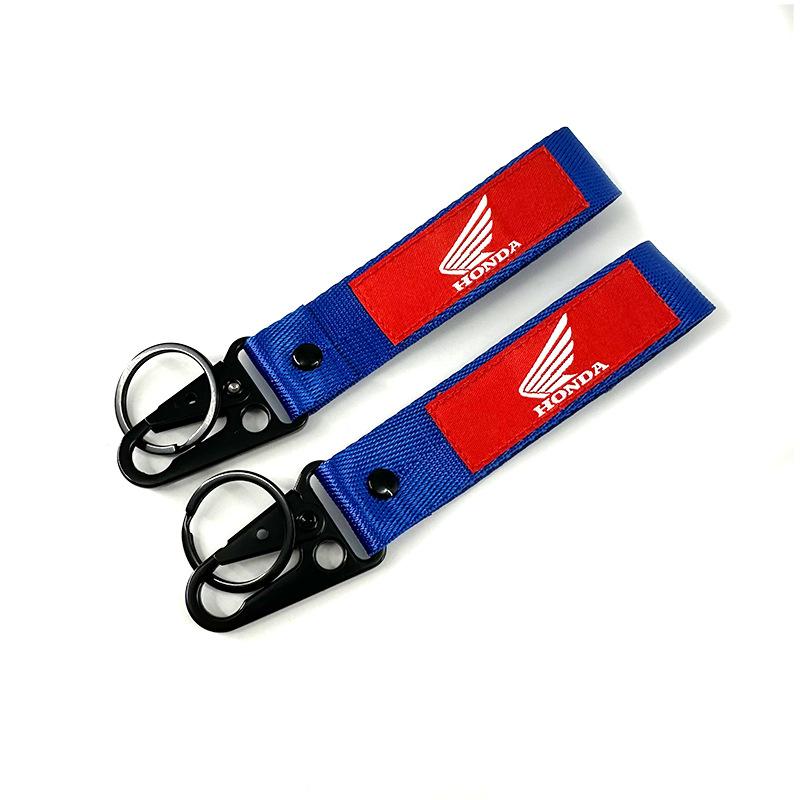 Embroidery Motorcycle Keychain Keyring Pendant Lanyard Men Gifts Accessories For Honda CB400 SH3O0 NC75O CB650 FCBF CBR25ORR CRF