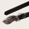 Gothic Punk Leather Y2k Belt For Women Men Metal Buckle Waist Strap Designer Luxury Female Jeans Trouser Decorative Waistband