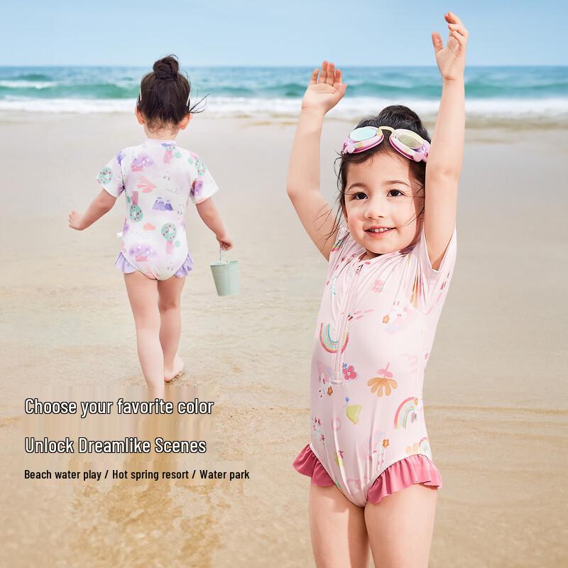 JELLYBABY UPF40+ Girls' Sun Protection One-Piece Swimsuit