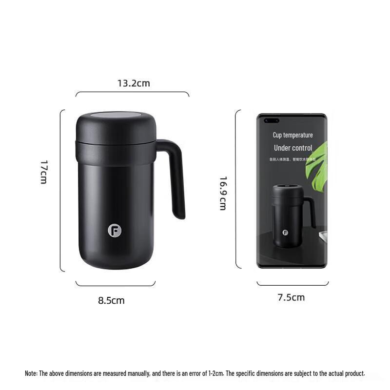 Fuguang 580ml 316 Stainless Steel Smart Insulated Mug with Handle