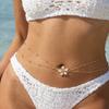 European and American Bohemian Flower Round Bead Chain Waist Chain Female, Versatile Ins Beach Oil Drop Flower Body Chain