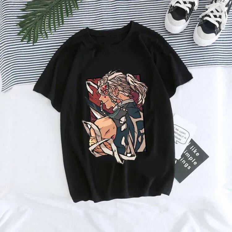 Tanjirou Kamado Kaus Wanita Kimetsu Kaus Wanito Printed Harajuku T-shirt Women's T-Shirt Kaus Grafis Anime Demon Slayer Uniseks