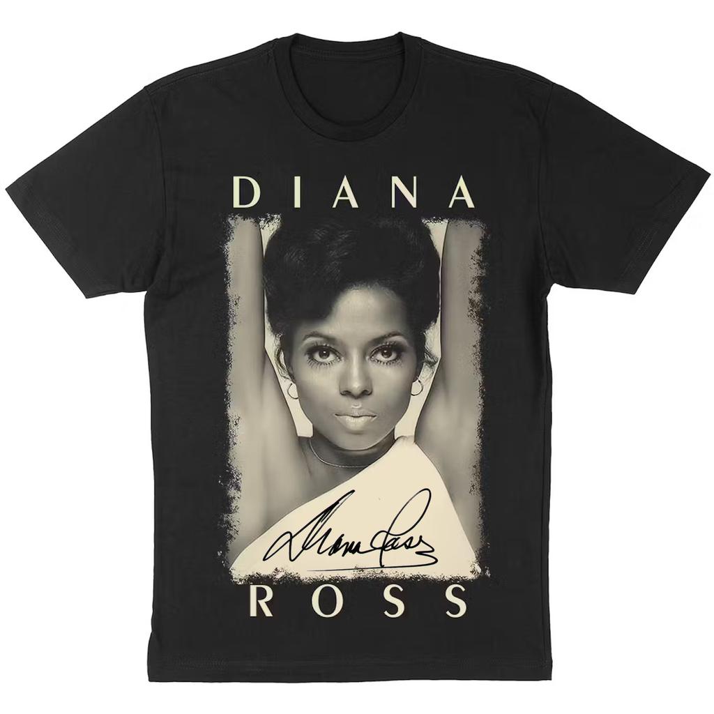 Diana Ross Music Star Fans Heavy Cotton Black Shirt All Size For Men AG183