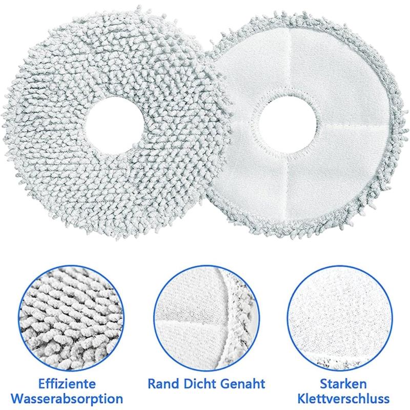 6-Piece Mop Cloths Sweeping Robot Mop Cloth Sweeping Robot Replacement Cloths Fiber Mopping Pads Set for Dreame L10s Pro