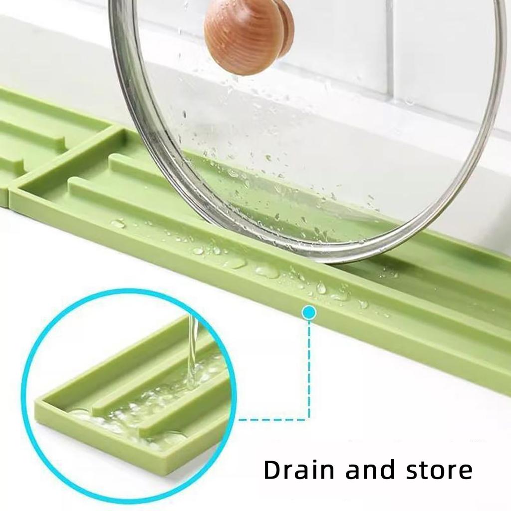 Silicone Sink Drain Pad Kitchen Pot Lid Spatula Organiser Holder Bottle Cup Drainer Support Rack Narrow Slit Anti Slip Tray