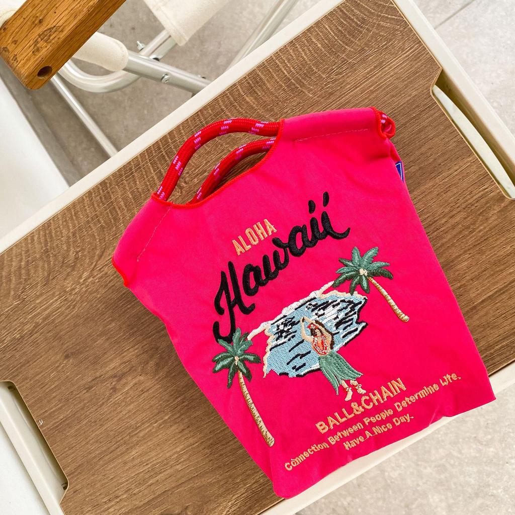 Eco-Friendly Embroidered Nylon and Canvas Shopping Bag