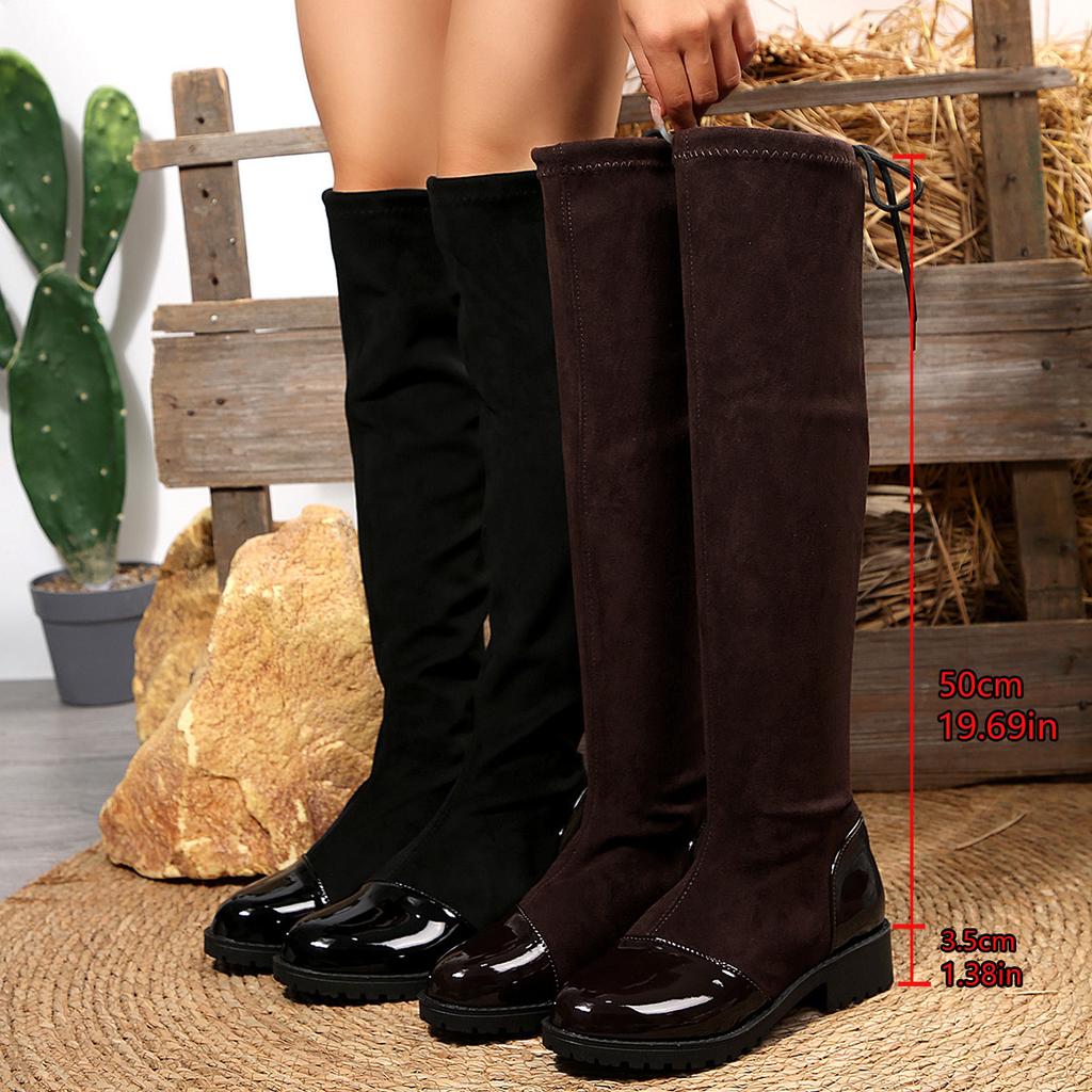 Autumn Winter Fashion Women PU Comfortable Platform Non-slip Over The Knee Boots Party Evening Plus Size Shoes for Women 35-43