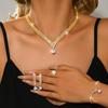 Cross Border Bridal Wedding Accessories Necklace, Bracelet, Earrings, Ring Set, Women's Four Piece Set