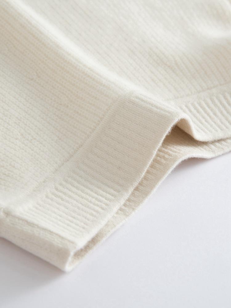 2025 Autumn/Winter Women's High-Waisted Cashmere Thick Knit Skirt with Elastic Waist