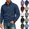 Men's Casual Half Zip Sweatshirt Long Sleeve Stand Collar Pullover for Spring and Fall