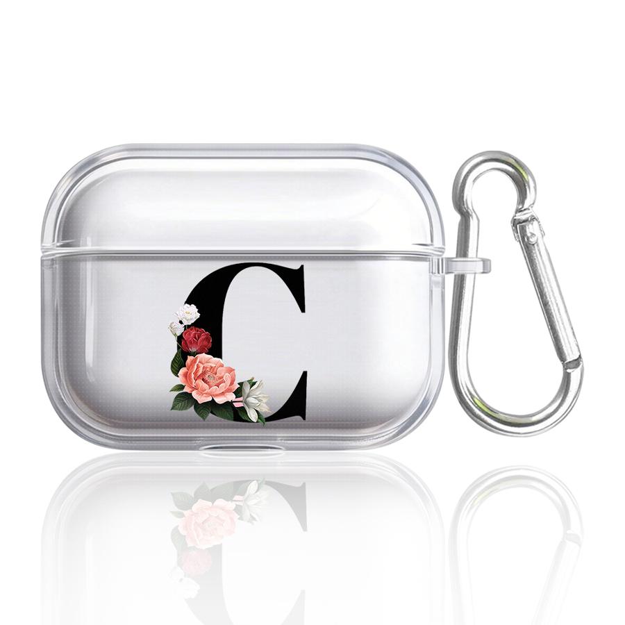 Lnitial Letter Clear Earphone Cases Cover Case For Airpods 3 4 Pro Pro2 1 Pro3 2
